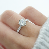 Kian | 1.3CT ROUND SOLITAIRE PAVE LAB GROWN ENGAGEMENT RING