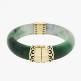 Kita | 9K Yellow Gold Clasp Jade Bangle