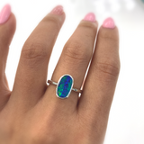 Lavender | Doublet Opal Silver Ring