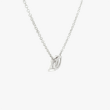 Lia | 14K White Gold Petite Tilted Marquise Diamond Necklace
