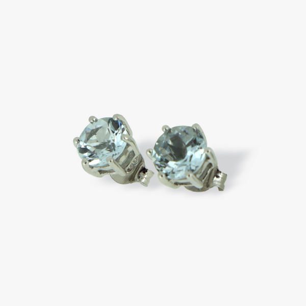 Lori | 9ct White Gold Aquamarine Stud Earrings