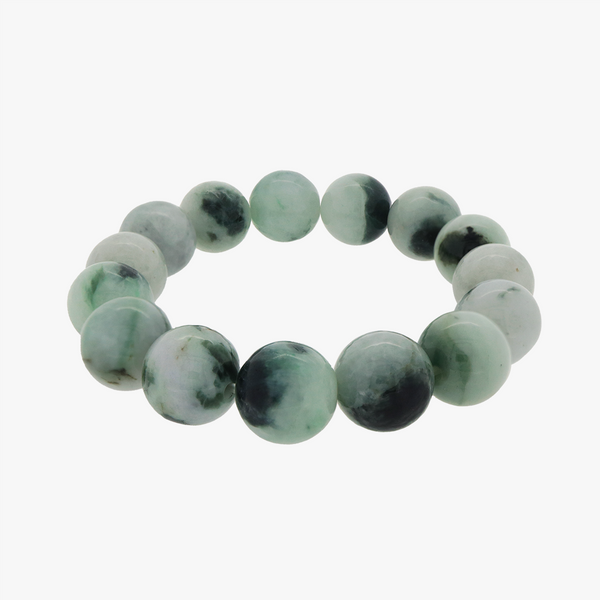 Mossy Cobble Jade Bead Bracelet