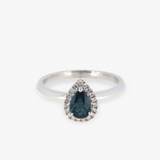 Cove | Pear Cut Natural Teal Sapphire Engagement Ring