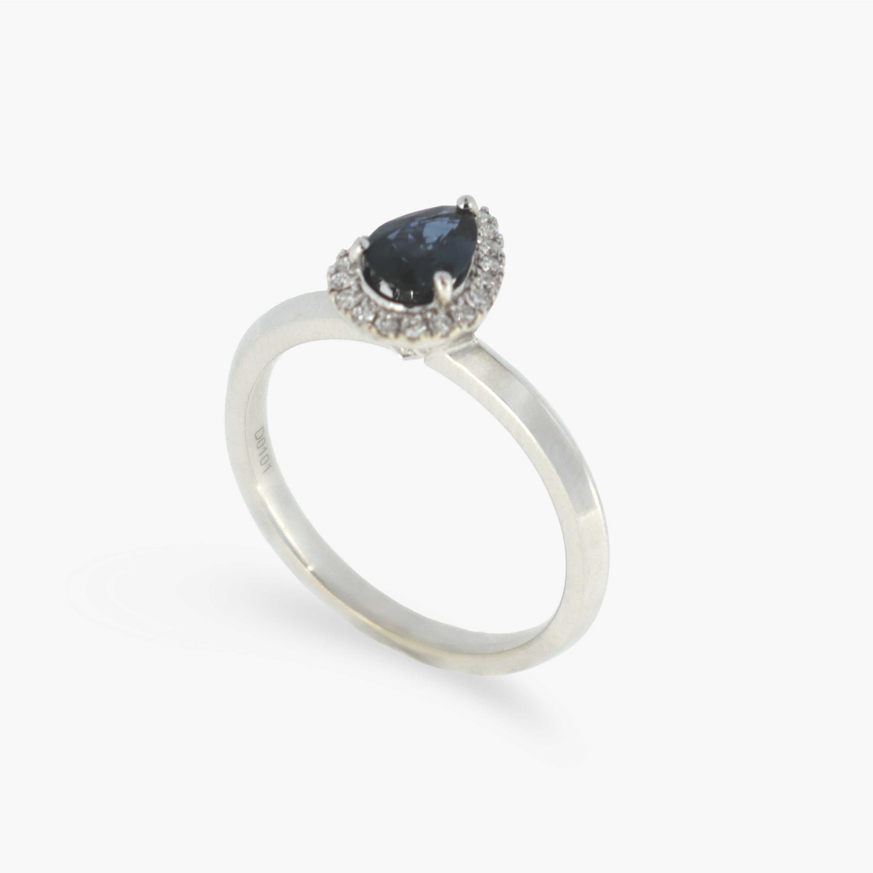 Cove | Pear Cut Natural Teal Sapphire Engagement Ring