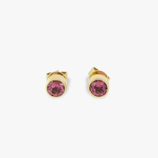 Peony | 9K Yellow Gold Tourmaline Stud Earrings