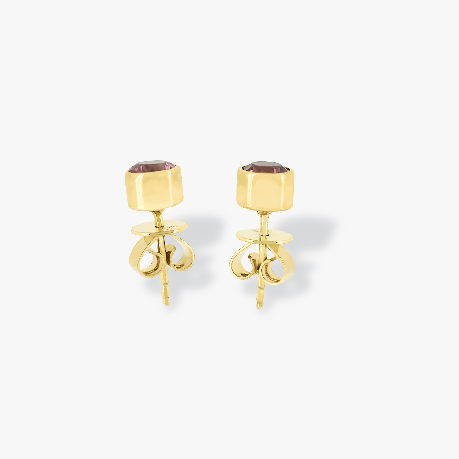 Peony | 9K Yellow Gold Tourmaline Stud Earrings