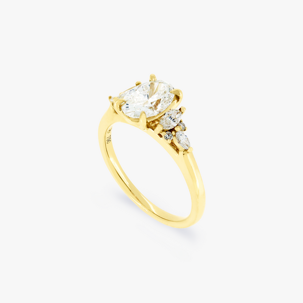 Quinn | 18K Yellow Gold 1ct Oval Lab Engagement Ring