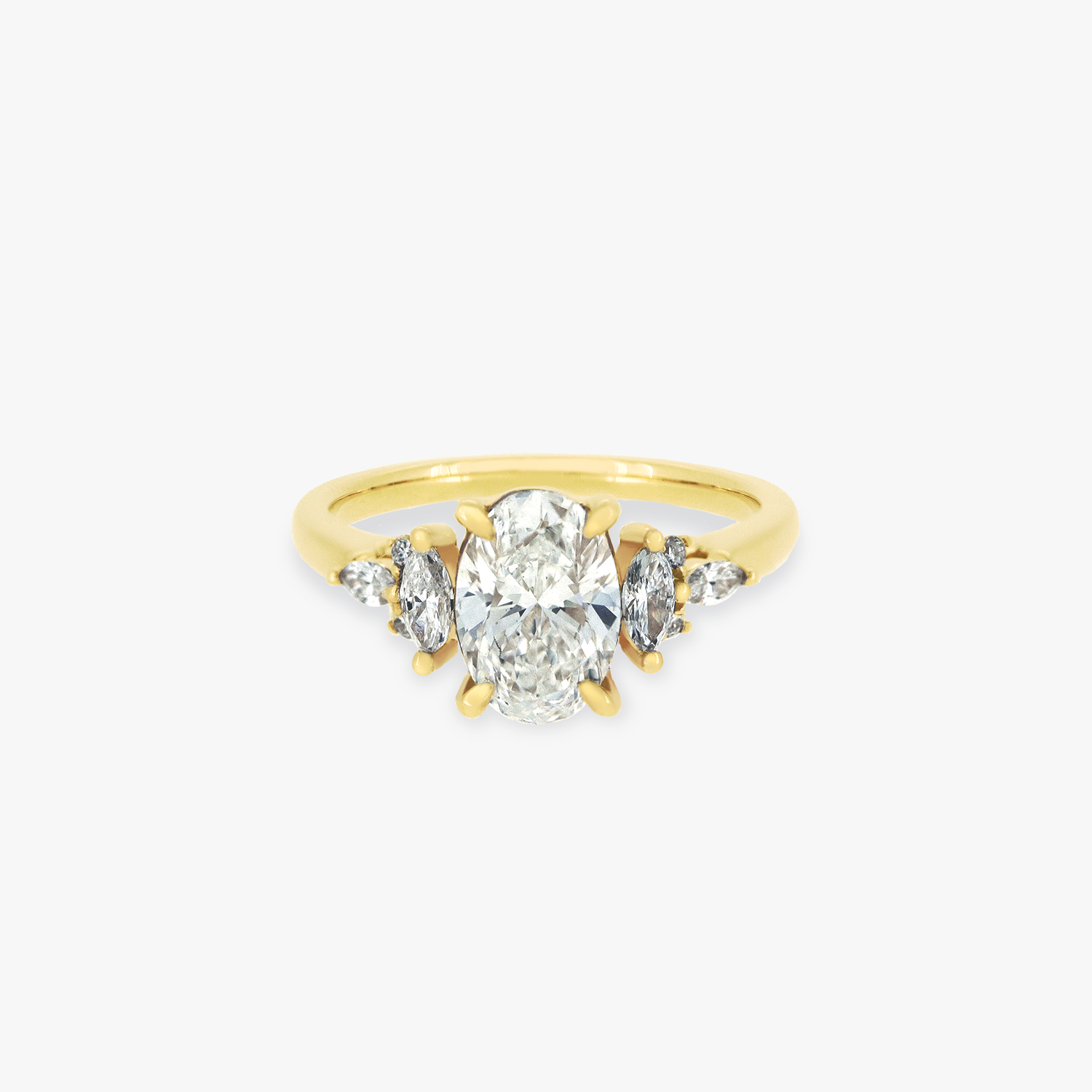 Quinn | 18K Yellow Gold 1ct Oval Lab Engagement Ring