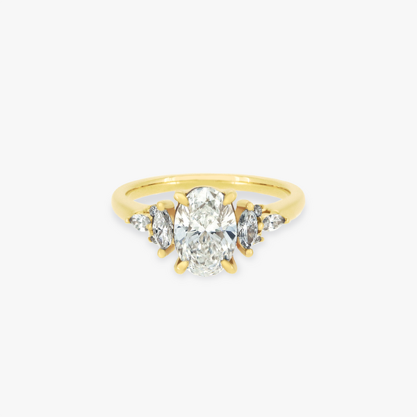 Quinn | 18K Yellow Gold 1ct Oval Lab Engagement Ring