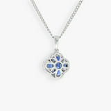 Lorraine | 18K White Gold Clover Sapphire Pendant