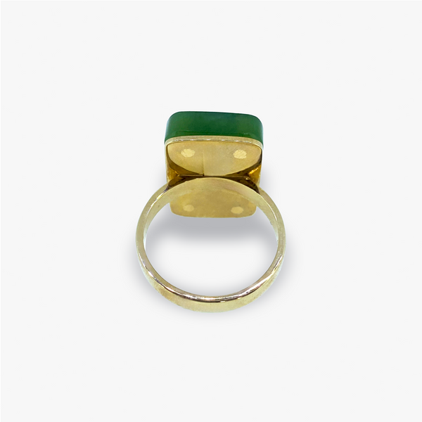 Faye | 9K Yellow Gold Jade Ring