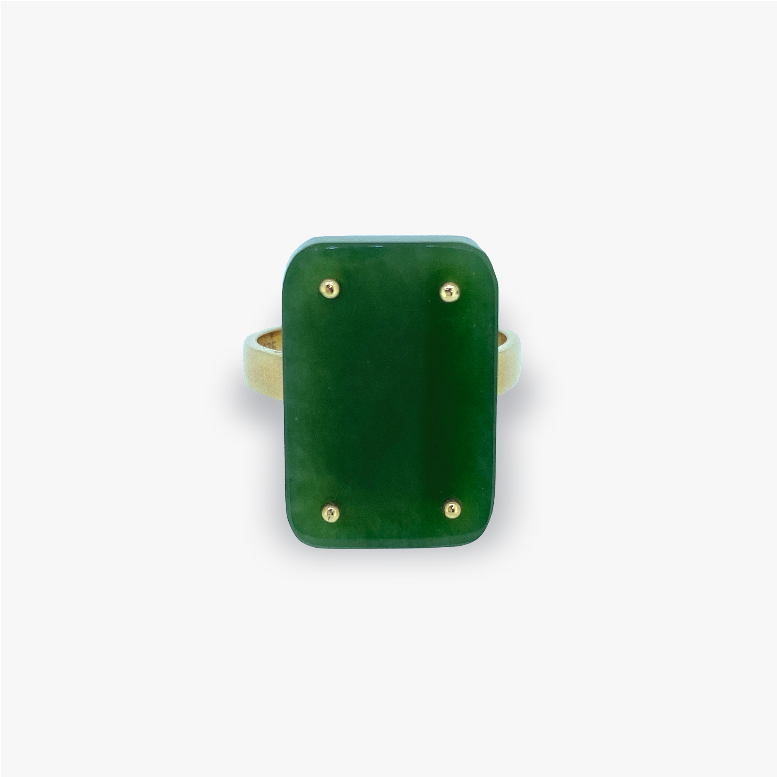 Faye | 9K Yellow Gold Jade Ring