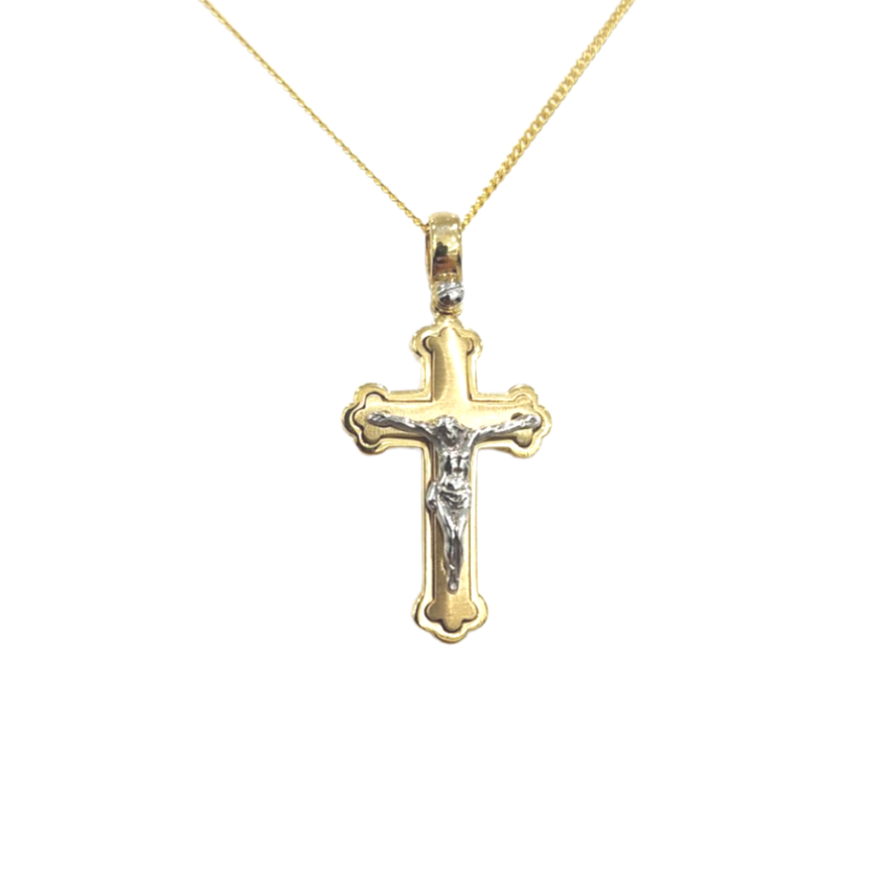 9ct Two Toned Cross Pendant