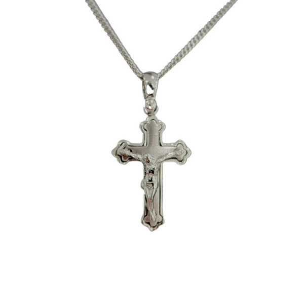 9ct White Gold Crucifix Pendant