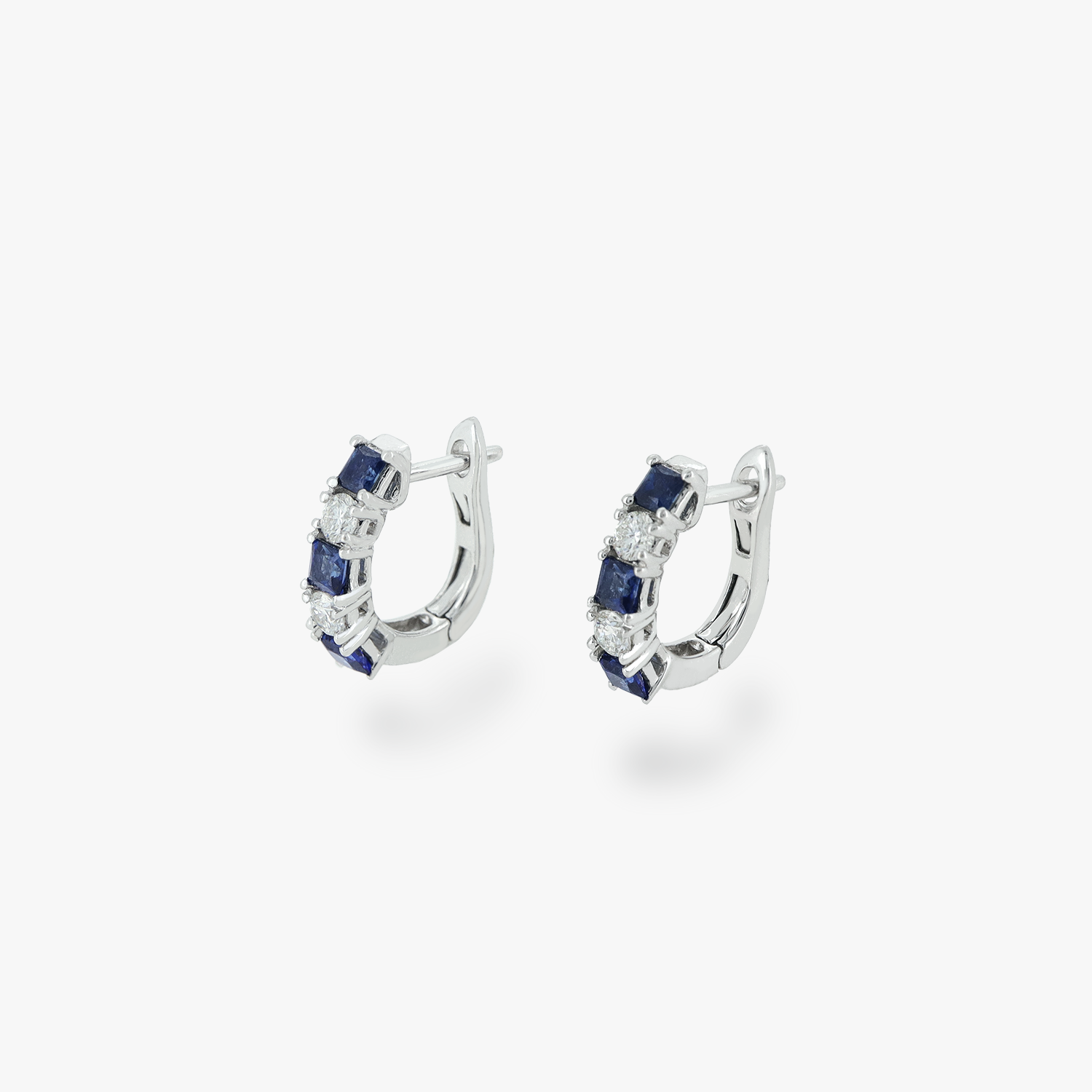 Ula | 18K White Gold Sapphire and Diamond Earrings