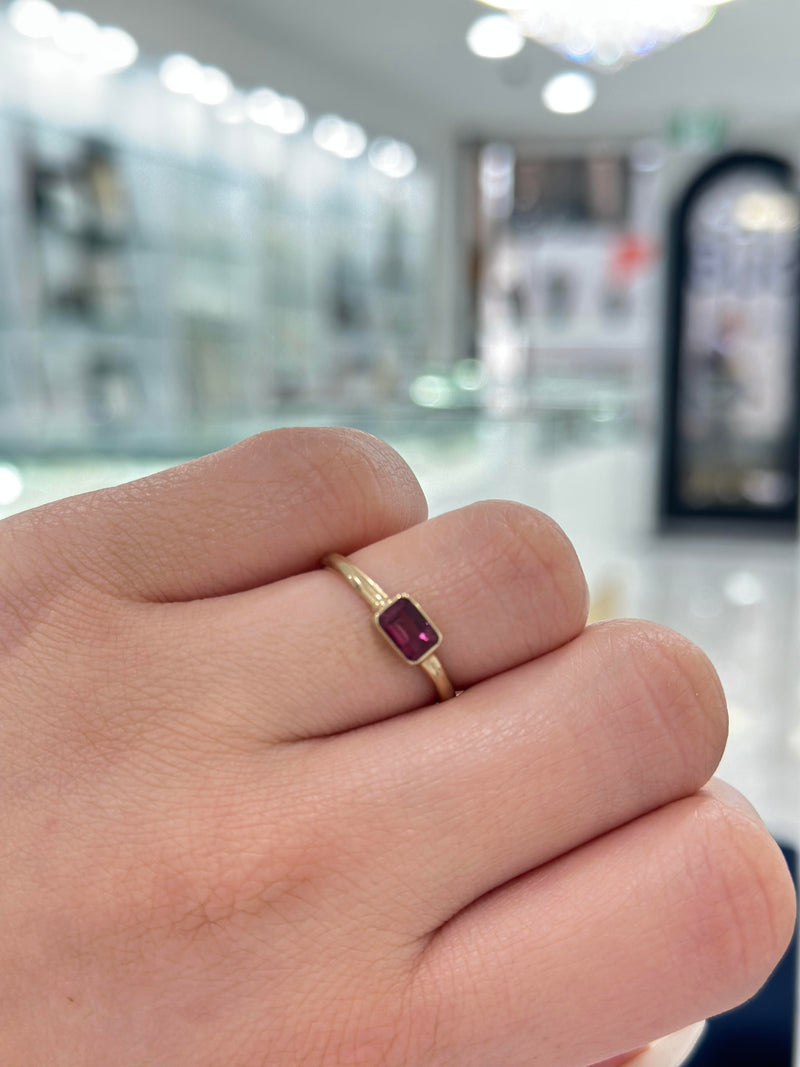 9ct Yellow Gold Pink Tourmaline Ring