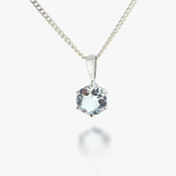 Vera | Round Cut Aquamarine Pendant