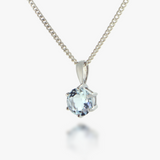 Vera | Round Cut Aquamarine Pendant