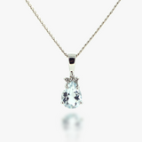 Winnie | 9K White Gold Small Pear Cut Aquamarine Pendant