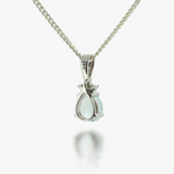 Winnie | 9K White Gold Small Pear Cut Aquamarine Pendant