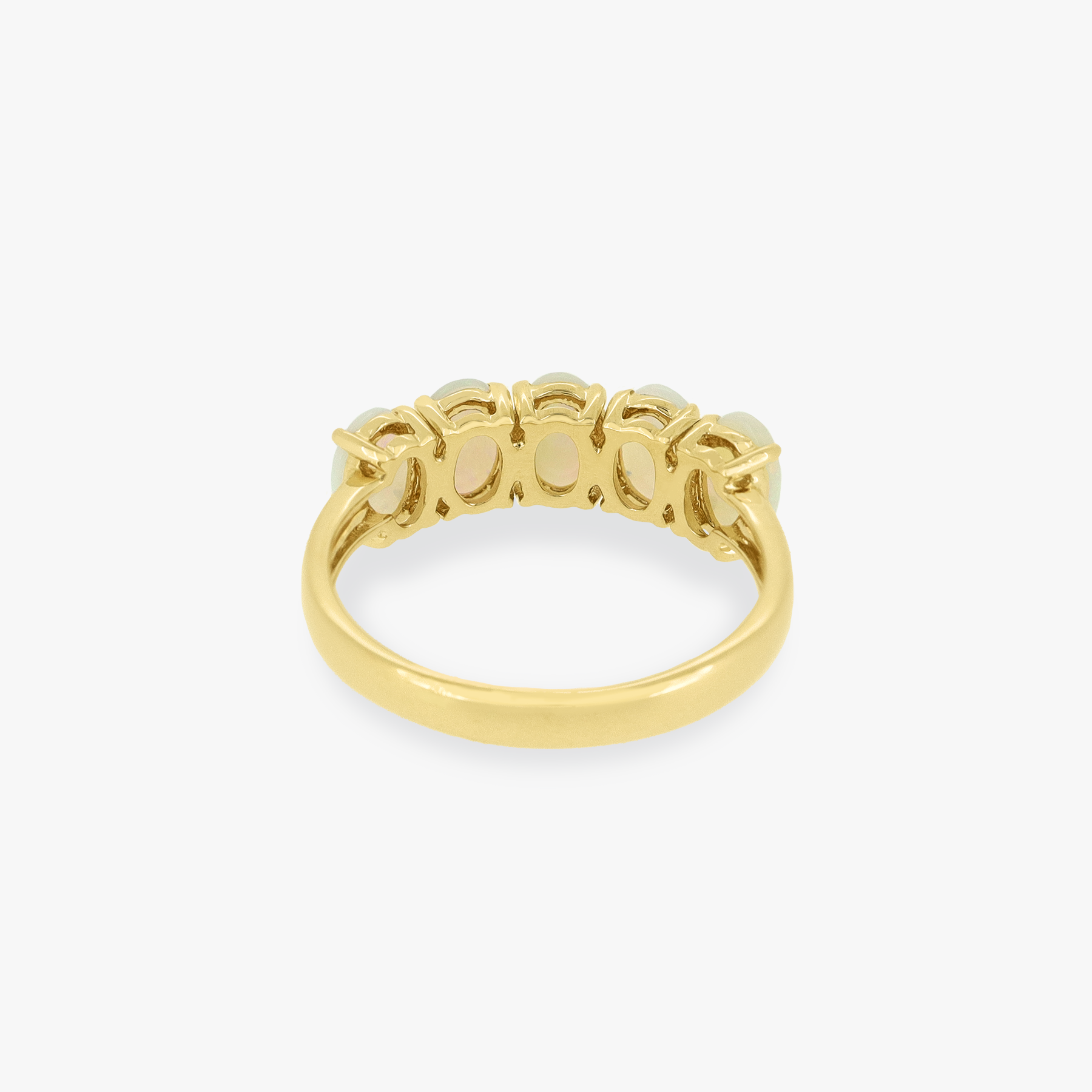June | 14K YG White Oval Opal Eternity Ring - The Classic Jewellers