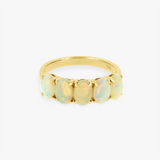 June | 14K YG White Oval Opal Eternity Ring - The Classic Jewellers