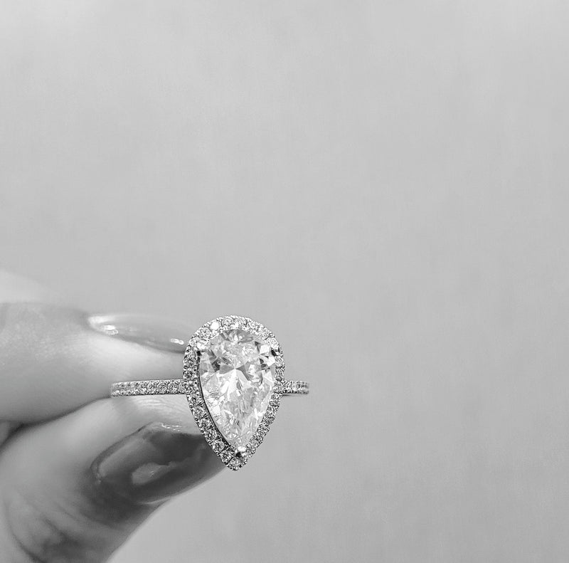 Aurora | Pear Cut Moissanite Engagement Ring - The Classic Jewellers