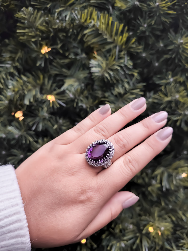 Vintage Claw Set Amethyst Ring - The Classic Jewellers
