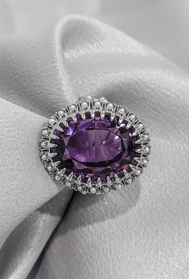 Vintage Claw Set Amethyst Ring - The Classic Jewellers