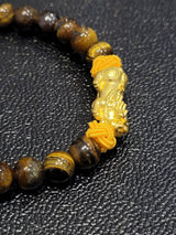 24K Gold Pixiu Tiger Eye Bracelet - The Classic Jewellers