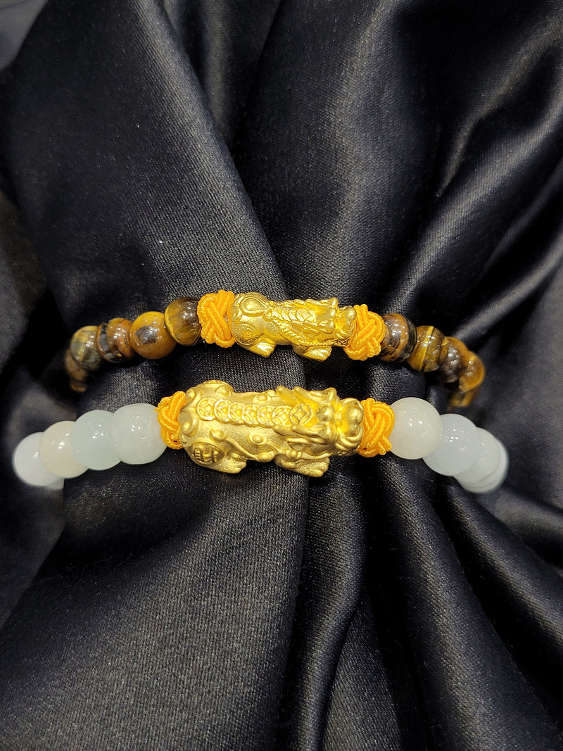 24K Gold Pixiu Jade Bracelet - The Classic Jewellers
