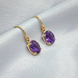 Heidi | 9ct Yellow Gold Amethyst drop earrings - The Classic Jewellers