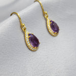 Imogen | Amethyst Pear Cut Earrings - The Classic Jewellers