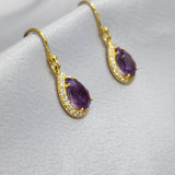 Imogen | Amethyst Pear Cut Earrings - The Classic Jewellers