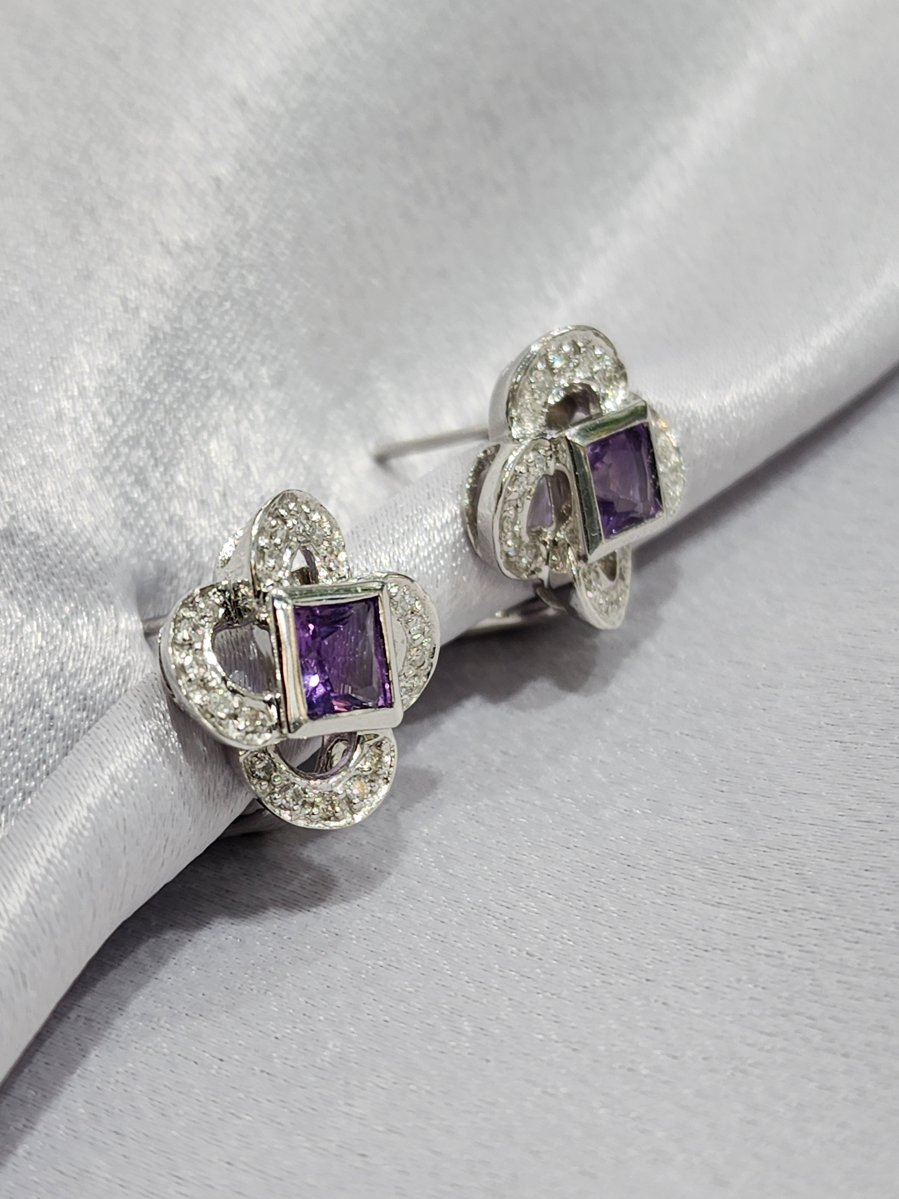 Matilda | Amethyst French Clip Earrings - The Classic Jewellers