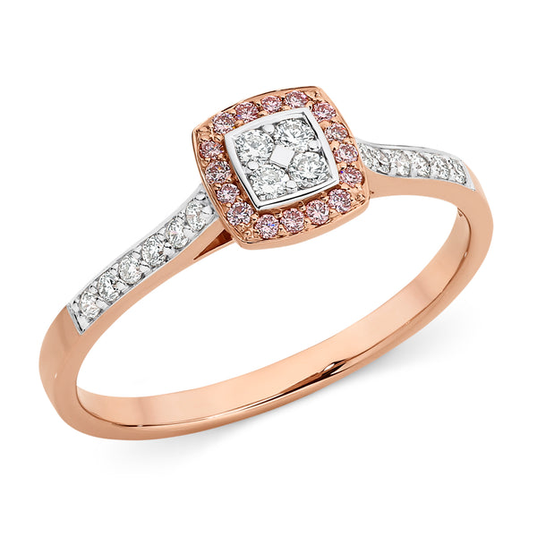 PINK CAVIAR | Juliette Square Cluster Halo Engagement Ring - The Classic Jewellers