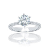 White Gold Round Diamond Classic Six-Claw Solitaire | Adelaide Engagement Ring