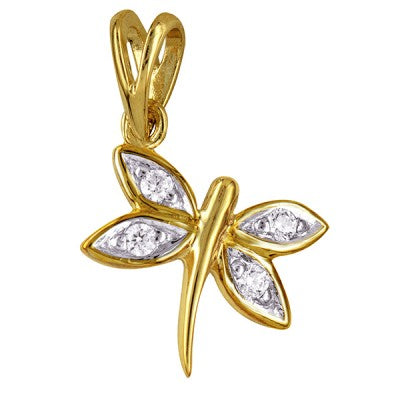 Dragonfly pendant with cubics - The Classic Jewellers
