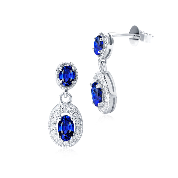 Blue Sapphire Diamond Earrings - The Classic Jewellers