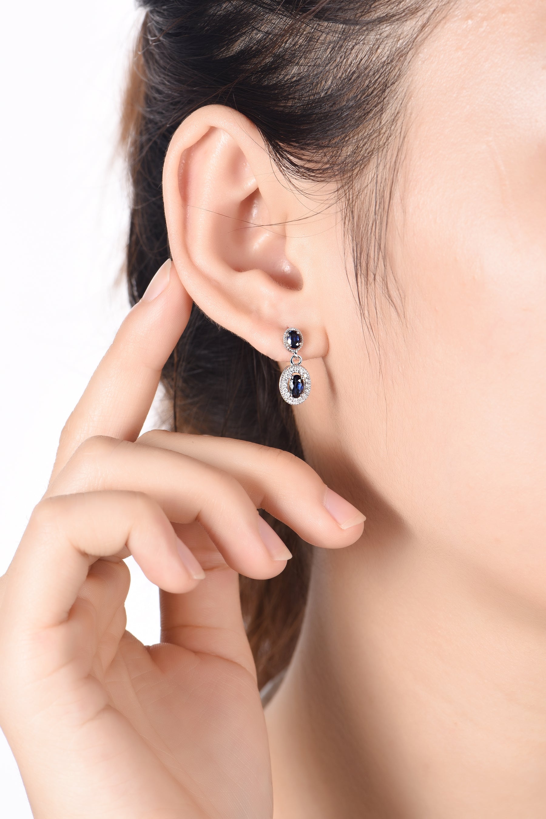 Blue Sapphire Diamond Earrings - The Classic Jewellers
