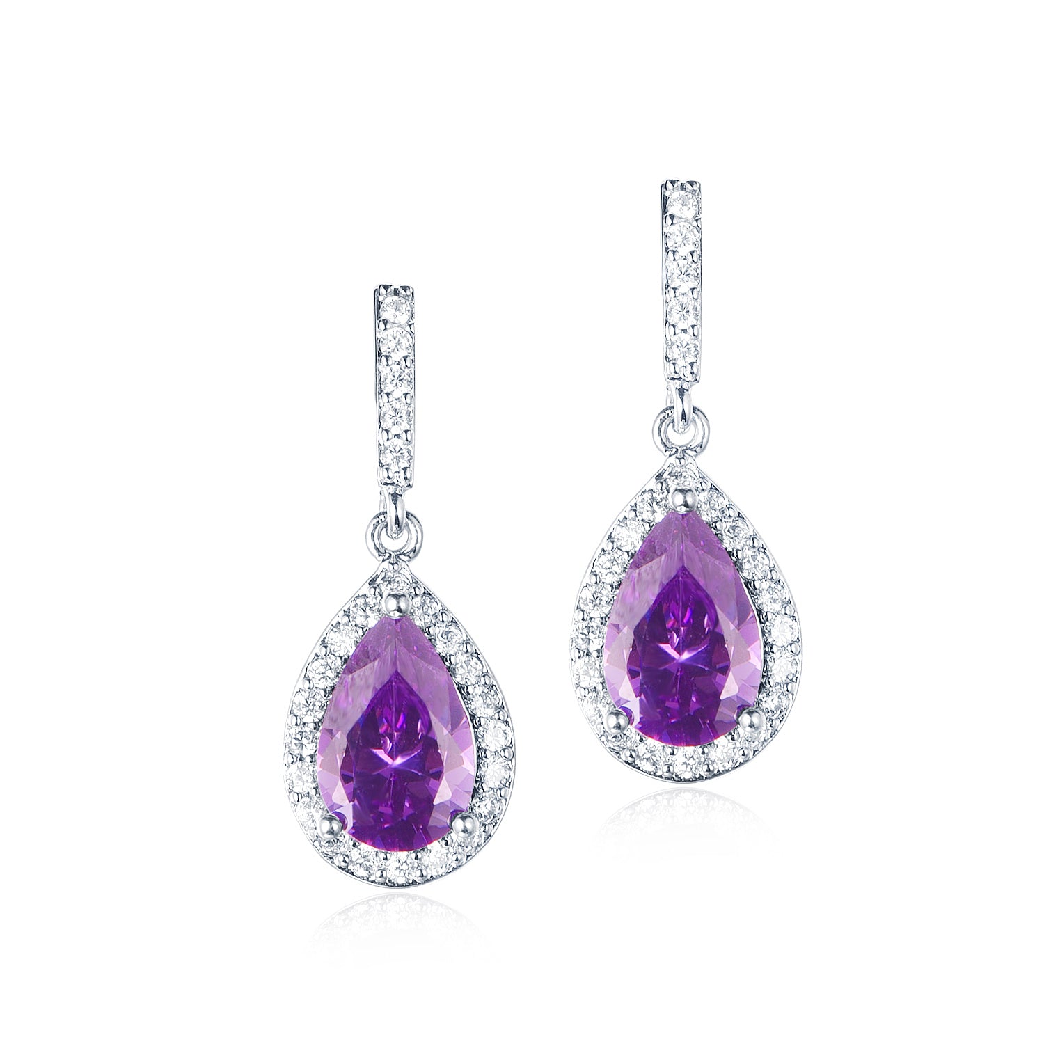 Amethyst and Diamond Earrings - The Classic Jewellers