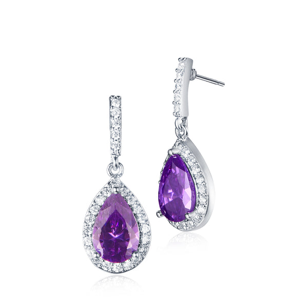 Amethyst and Diamond Earrings - The Classic Jewellers