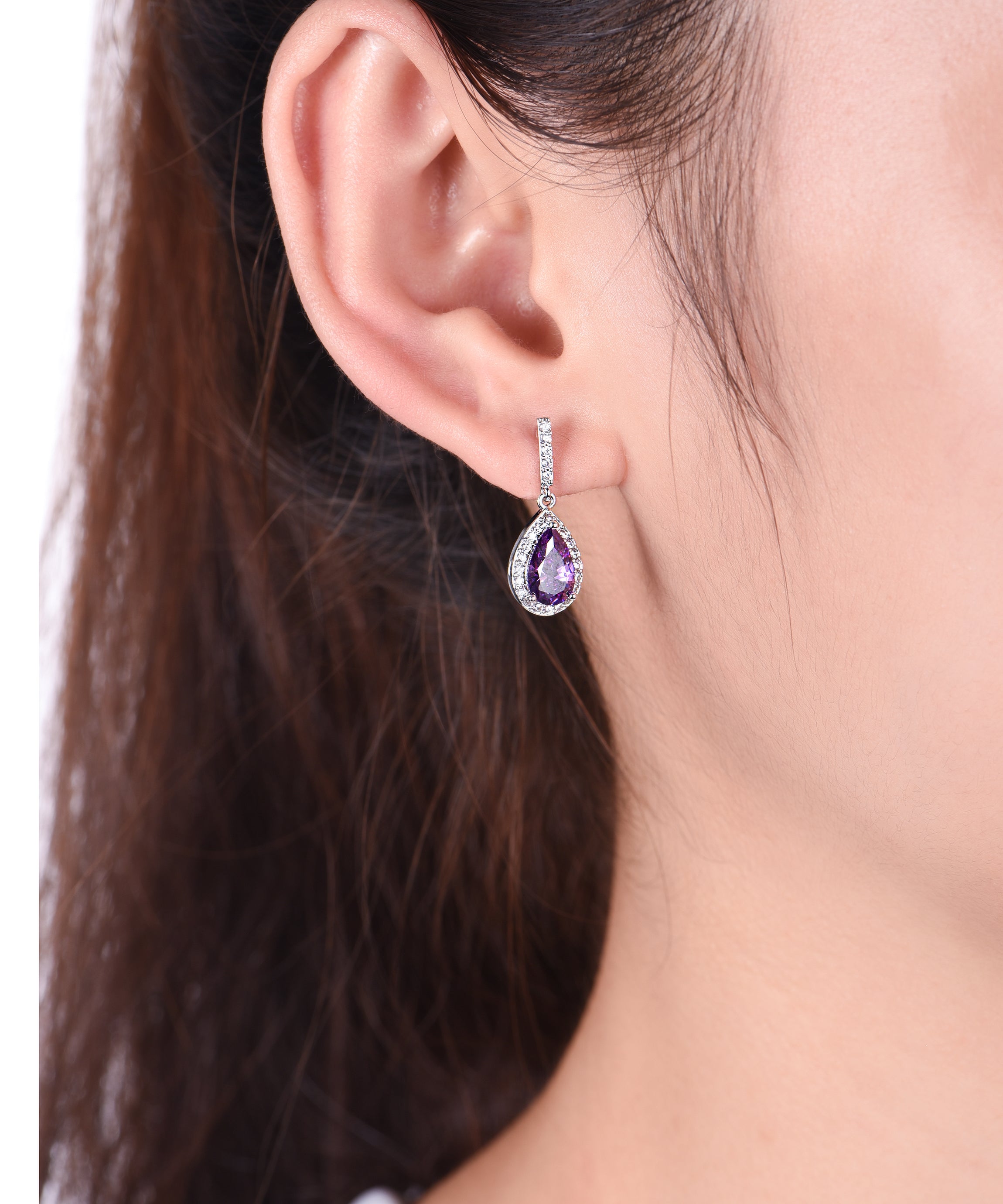 Amethyst and Diamond Earrings - The Classic Jewellers