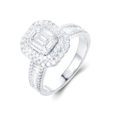 Versailles | Emerald Cut Double Halo Diamond Engagement Ring - The Classic Jewellers