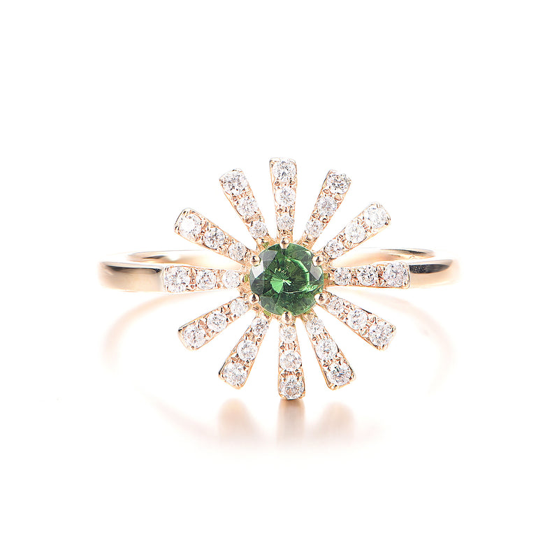 Flower Peridot Diamond Ring - The Classic Jewellers