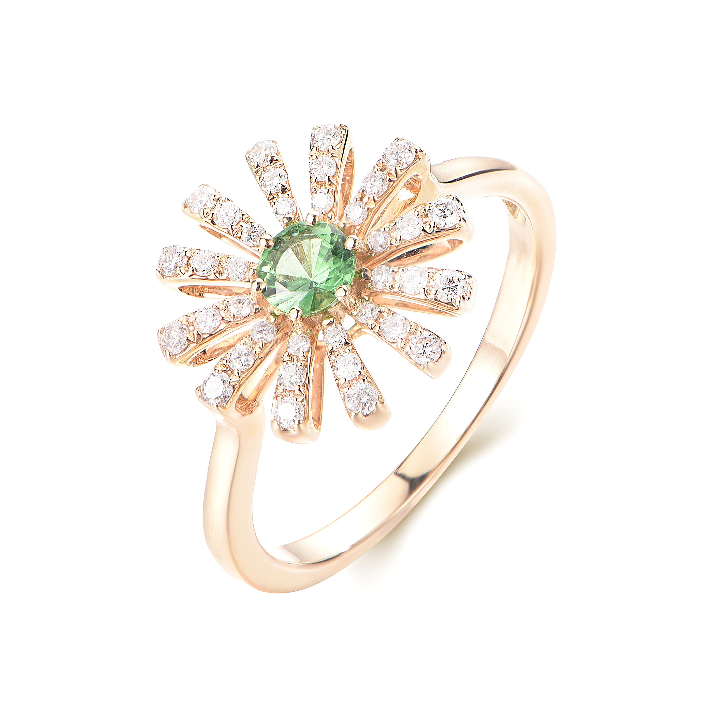 Flower Peridot Diamond Ring - The Classic Jewellers