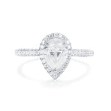 Halo Pear Shape Diamond Ring - The Classic Jewellers