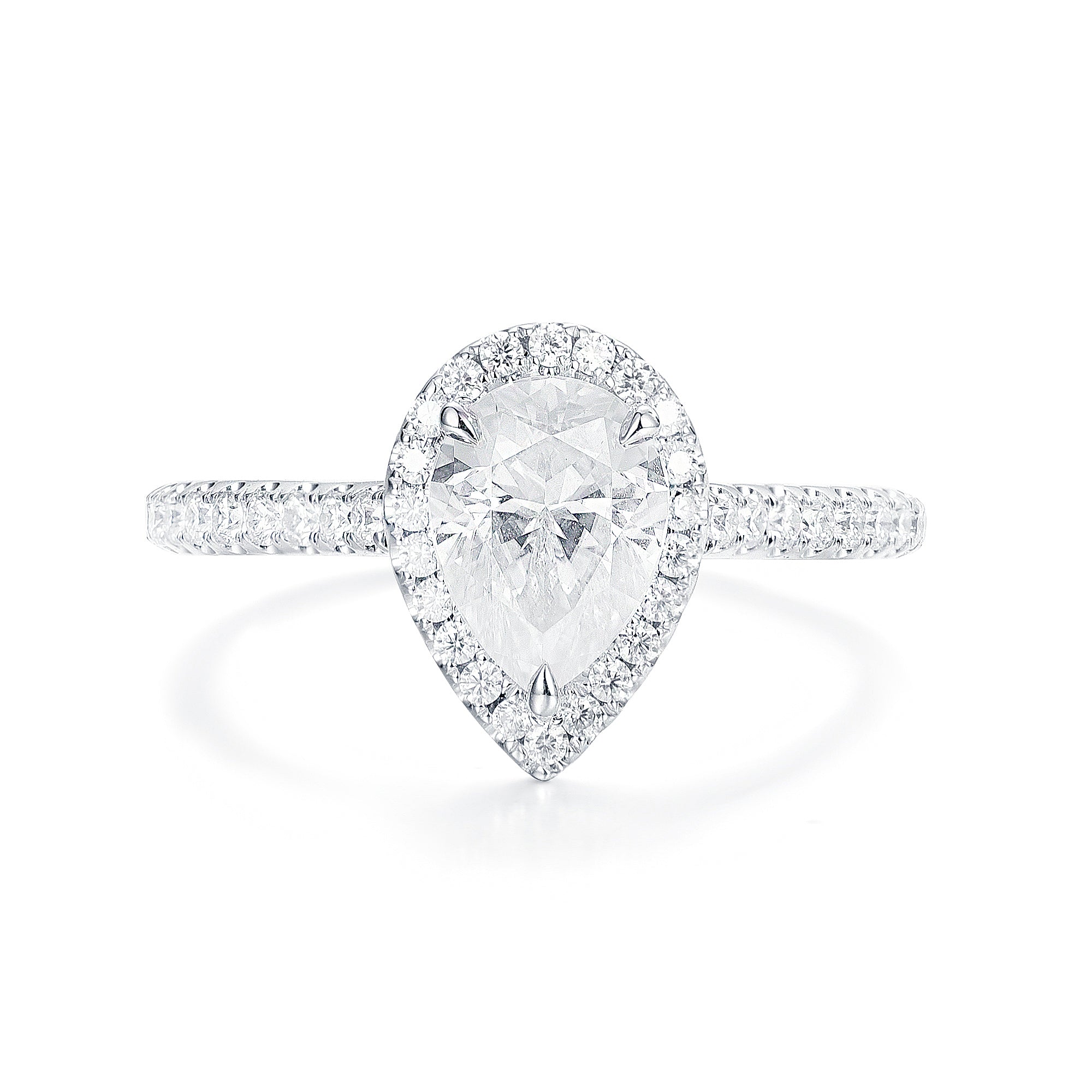 Halo Pear Shape Diamond Ring - The Classic Jewellers