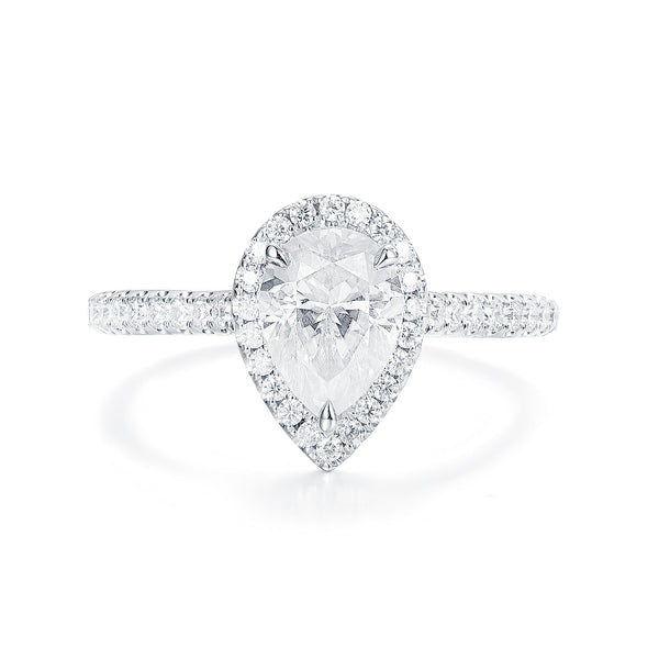 Halo Pear Shape Diamond Ring - The Classic Jewellers