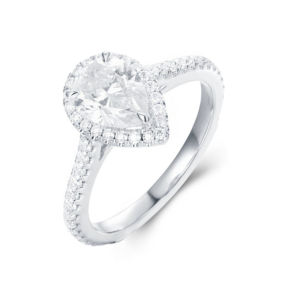 Halo Pear Shape Diamond Ring - The Classic Jewellers